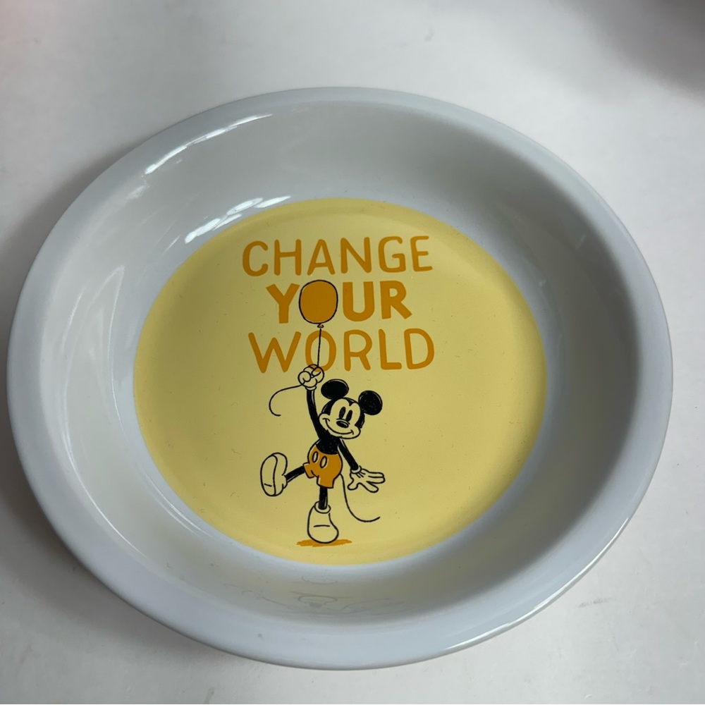 NWT. Disney Mickey Mouse Change Your World Ceramic Dog Bowl 6-inch ceramic bowl